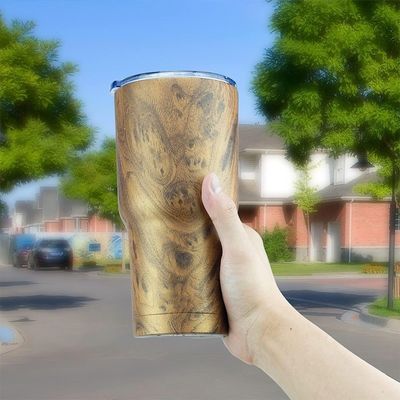 Chalapa de grano de madera 30 oz de acero inoxidable con vacío aislado para bebidas calientes y frías