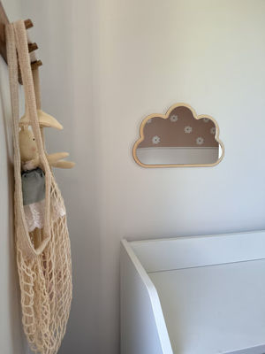Hotel Casa Decoración de baño Sala de niños Espejo de nubes de madera Muestra gratuita