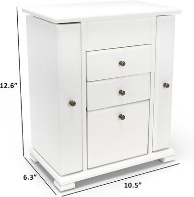 Logotipo personalizado Rustico de joyería blanca con tiempo de embalaje 4 capas Cajas de joyería de madera