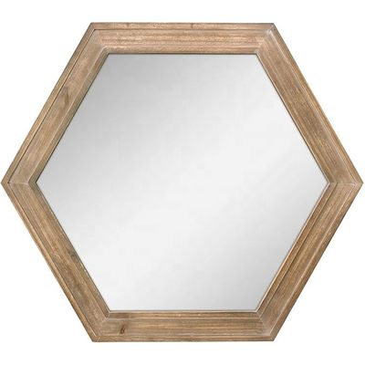 Decoración de la sala de estar de la casa de campo rústica Espejo colgante de pared de madera en Plain Colo