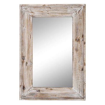 Decoración de la sala de estar de la casa de campo rústica Espejo colgante de pared de madera en Plain Colo