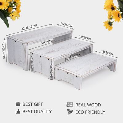 Decoración para el hogar y regalos Diseño funcional 3 niveles de madera de latón Cupcake postre Riser de visualización