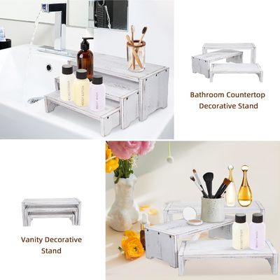 Decoración para el hogar y regalos Diseño funcional 3 niveles de madera de latón Cupcake postre Riser de visualización