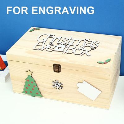 10.6 x 8 x 5.7 pulgadas Caja de almacenamiento de madera con tapa con bisagra Logotipo personalizado aceptable