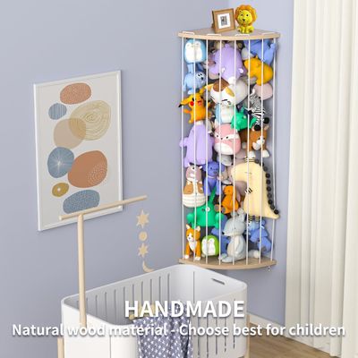 Sala de estar Tamaño personalizado Zoo Estante de almacenamiento de animales rellenos con jaula organizadora de madera