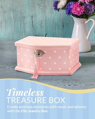 Caja de música hecha a mano para chicas y adolescentes Rectángulo organizador de joyas