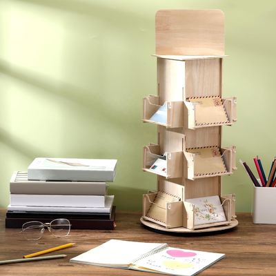 Muebles de sala de estar 3 Nivel 4 Stand de pantalla giratoria de madera lateral con rotación 360