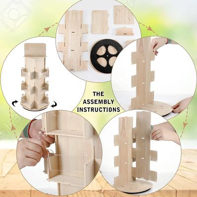 Muebles de sala de estar 3 Nivel 4 Stand de pantalla giratoria de madera lateral con rotación 360