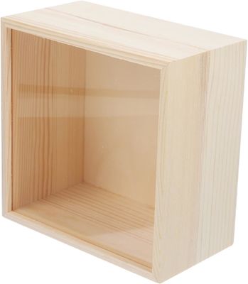 Caja de madera Accesorios de escritorio Casión de madera decorativa Tesoro de madera tapa clara pantalla pequeña