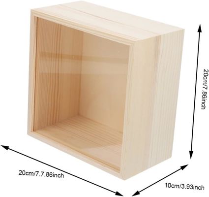 Caja de madera Accesorios de escritorio Casión de madera decorativa Tesoro de madera tapa clara pantalla pequeña