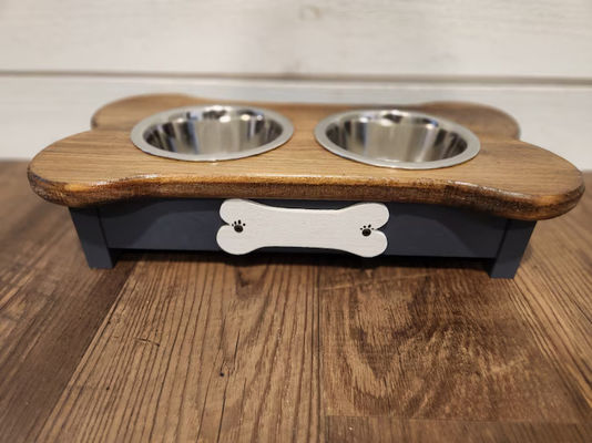 202406 Etiqueta de nombre personalizada Pequeño alimentador de perro de madera para cena de mascotas Muestra gratuita