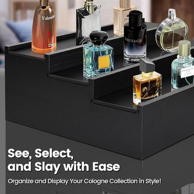 3 nivel Colonia Stand Perfume Organizador con Comp Oculto Logotipo personalizado aceptable