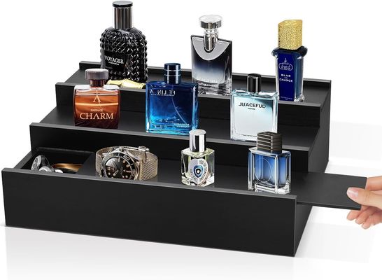 3 nivel Colonia Stand Perfume Organizador con Comp Oculto Logotipo personalizado aceptable
