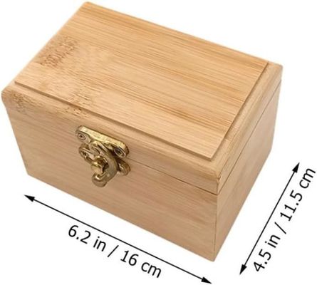 Organizador de cajones de almacenamiento de joyas de bambú de madera con tapa corredera y estuche de almacenamiento de pendientes