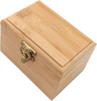 Organizador de cajones de almacenamiento de joyas de bambú de madera con tapa corredera y estuche de almacenamiento de pendientes