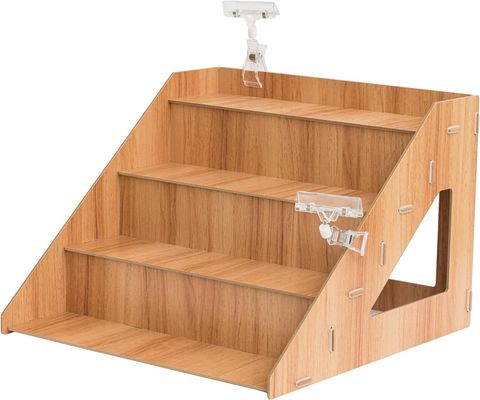 Estand de pasteles de madera funcional para mostrar pasteles y plantas Muestra gratuita