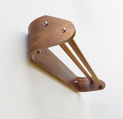 Barra de toallas de madera doble de costumbre Estante de toallas de baño moderno con estante de madera montado en la pared