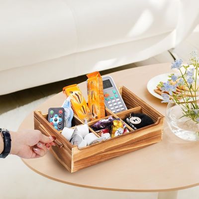 6 Compartimiento TIMBER Caja de té de madera caja para paquete de regalo y organizador de paquete de azúcar
