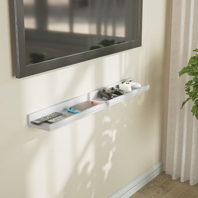 Perlas de madera y diseño de labios estanterías flotantes conjunto de 2 blanco moderno para multifunción