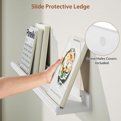 Perlas de madera y diseño de labios estanterías flotantes conjunto de 2 blanco moderno para multifunción