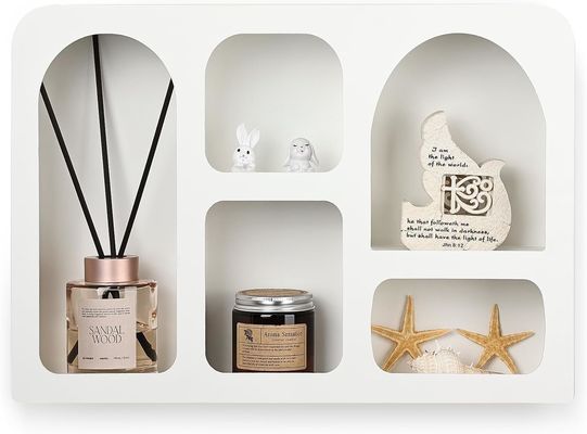 Decoración de pared de estilo moderno nórdico Boho Logotipo personalizado Estante flotante de pared con almacenamiento