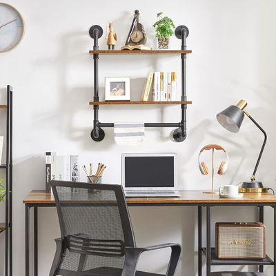 Aplicación para el hogar pantalla de pared Estante de libros Estante de tuberías industriales para el almacenamiento de la cocina de la oficina