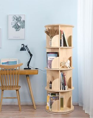 3-5 Niños de nivel librería giratoria para general en la sala de estar blanca librería