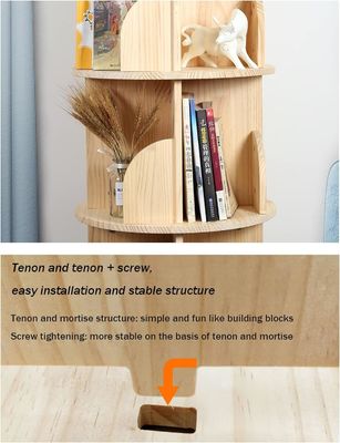 3-5 Niños de nivel librería giratoria para general en la sala de estar blanca librería