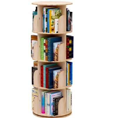 3-5 Niños de nivel librería giratoria para general en la sala de estar blanca librería