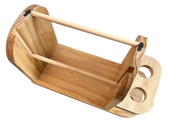 Contenedor de hilos de madera doble giratorio para tejer de gancho Dispensador de bolas de hilos hechos a mano