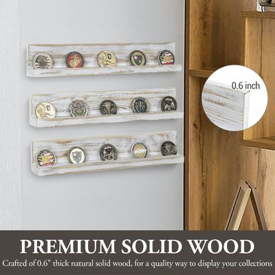 Mural montado en blanco de madera sólida lavado retador de monedas de madera de tres capas