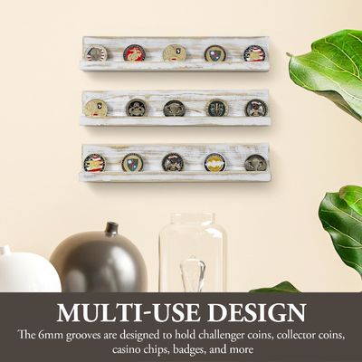 Mural montado en blanco de madera sólida lavado retador de monedas de madera de tres capas