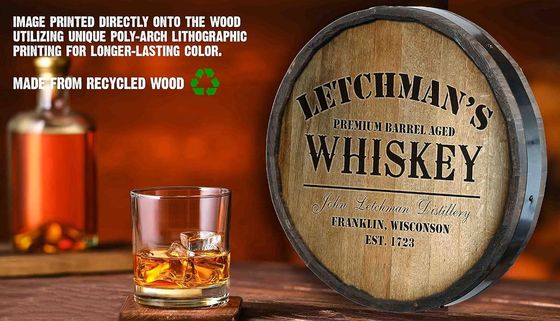 Lavado Impresión Manejo Barril de madera Decoración de pared Señales de barras para vino y cerveza