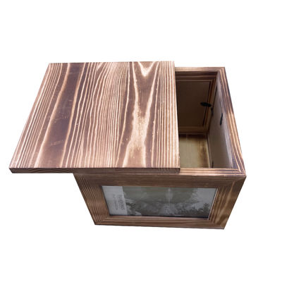 Caja de almacenamiento de fotograma de madera en 21x21x17cm Tamaño con opción de color personalizable