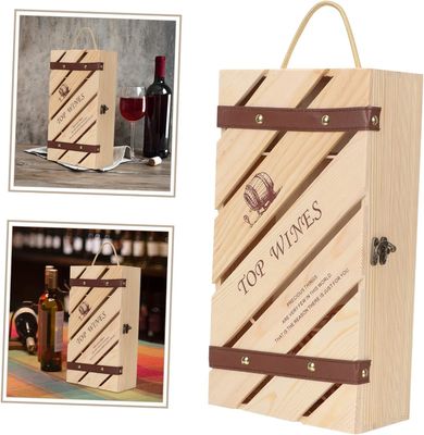 Logotipo personalizado Acceptable caja de vino de madera para botella de vino tinto recipiente regalo caja