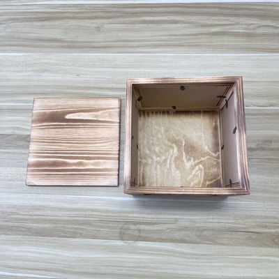 Caja de almacenamiento de fotograma de madera en 21x21x17cm Tamaño con opción de color personalizable