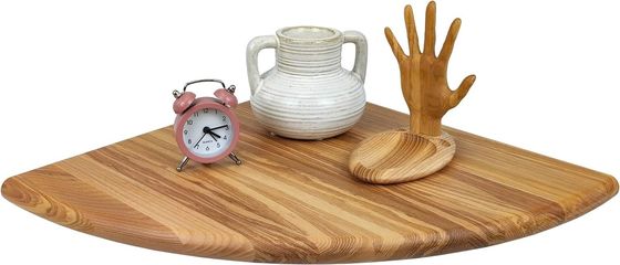 Estante de esquina de madera montado en la pared para accesorios de televisión y almacenamiento de fotogramas de plantas pequeñas