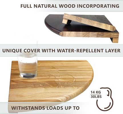 Estante de esquina de madera montado en la pared para accesorios de televisión y almacenamiento de fotogramas de plantas pequeñas