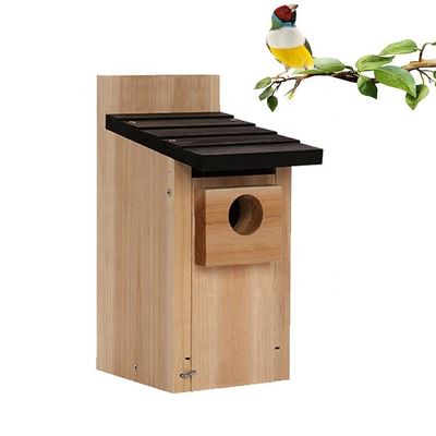 Casa de pájaros de madera colgante al aire libre con impresión con grabado láser Durable y elegante