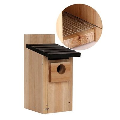 Casa de pájaros de madera colgante al aire libre con impresión con grabado láser Durable y elegante