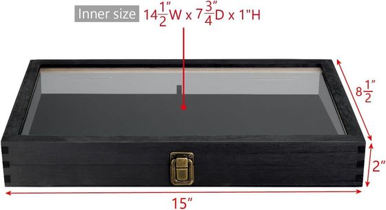 Tamaño personalizado Logotipo Color Joyería de madera Display Box de almacenamiento con tapa hecha de madera sólida