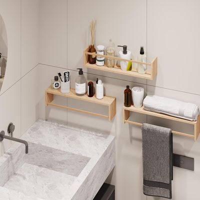 Estantes flotantes de madera sólida para almacenamiento en la pared y organizador de habitaciones para niños