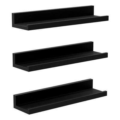 Estante flotante en madera de composición blanca montado en la pared Estantes de almacenamiento para el salón