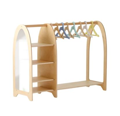 Casa Muebles Montessori Niños Reloj de ropa Armario con espejo y gran cantidad