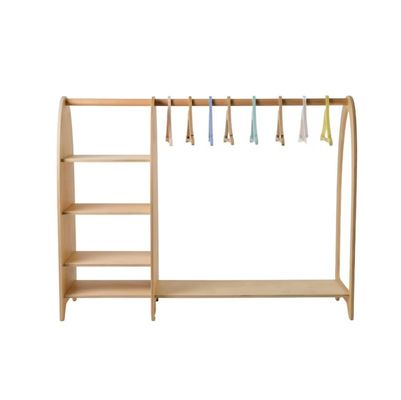 Casa Muebles Montessori Niños Reloj de ropa Armario con espejo y gran cantidad