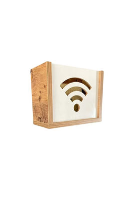 Router montado en la pared escondido almacenamiento de módem de Internet con caja de madera decorativa Wifi