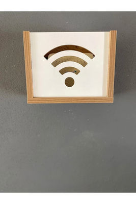 Router montado en la pared escondido almacenamiento de módem de Internet con caja de madera decorativa Wifi