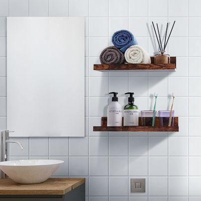 Conjunto de cocina de ahorro de espacio de 5 pequeñas paredes de imagen para el hogar Estantes flotantes de madera para pared