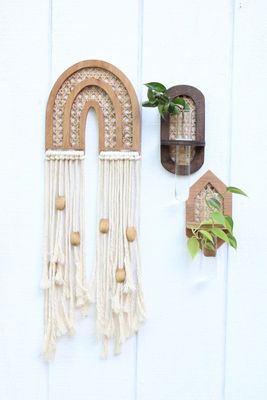 Planta de pared colgante Boho Hydro Planta de pared con impresión en serigrafía / quemada