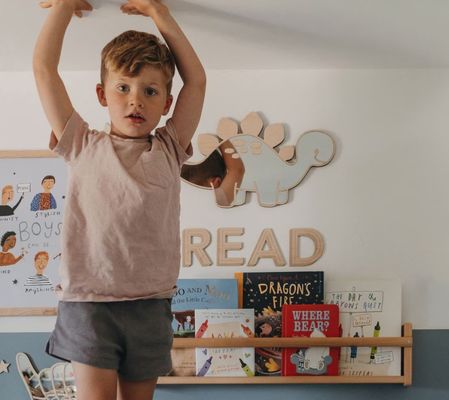 Logotipo personalizado de madera en forma de dinosaurio Espejo con marco de madera y madera